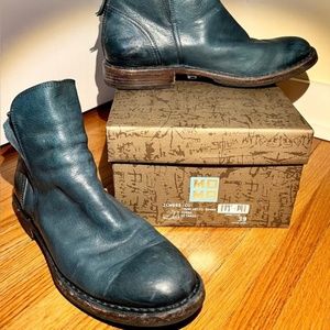 MOMA Italian made tronchetto donna cusna woman's boots: blue leather size 39 eur